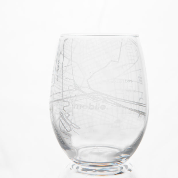 City Map Stemless Wine Glass
