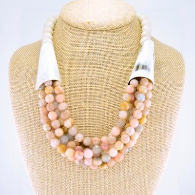 Multi-Strand Horn Statement Necklace